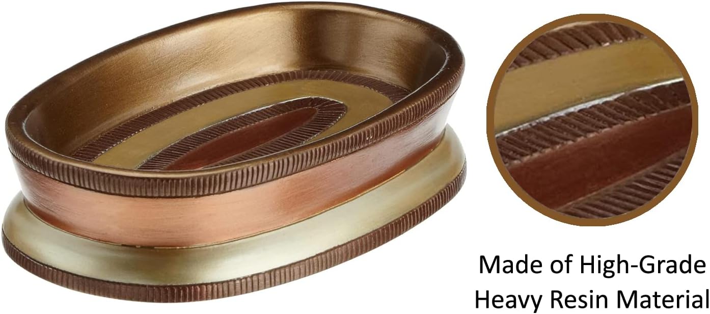 Zahari Home 4pc Contempo Stylish Bathroom Accessories Set Shower Soap Dispenser, Tumbler, Tooth Brush Holder and Soap Holder Luxury Contemporary Decor Unique Design Modern Bathroom Shower Set