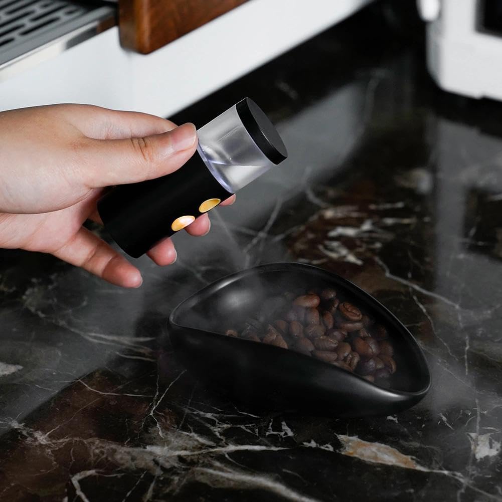 watchget 20ml Cylindrical Coffee Bean Atomizer Rdt Sprayer for Reducing Coffee Powder Static, Portable Electric Nano-Atomizer Rechargeable Espresso Sprayer, Black