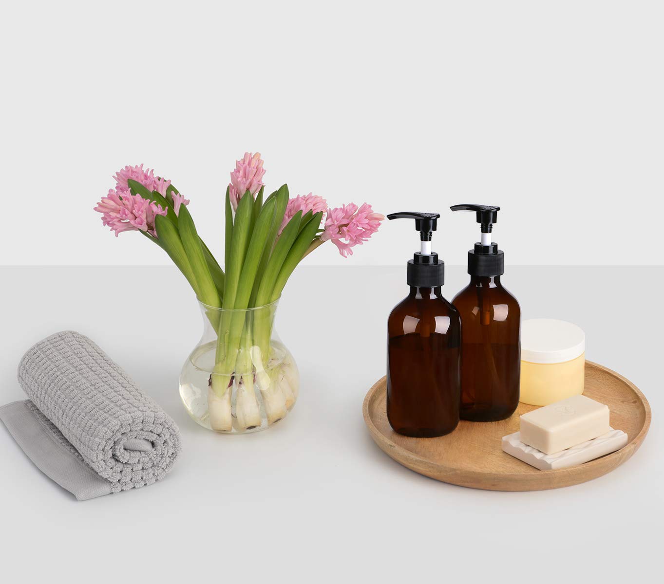 Plastic Soap Dispenser, Yebeauty Pump Bottle 10oz/300ml Empty Refillable Lotion Pump Dispenser Shampoo Bottles Containers with Pump Multipurpose for Cosmetic Kitchen Bathroom, 2-Pack Brown