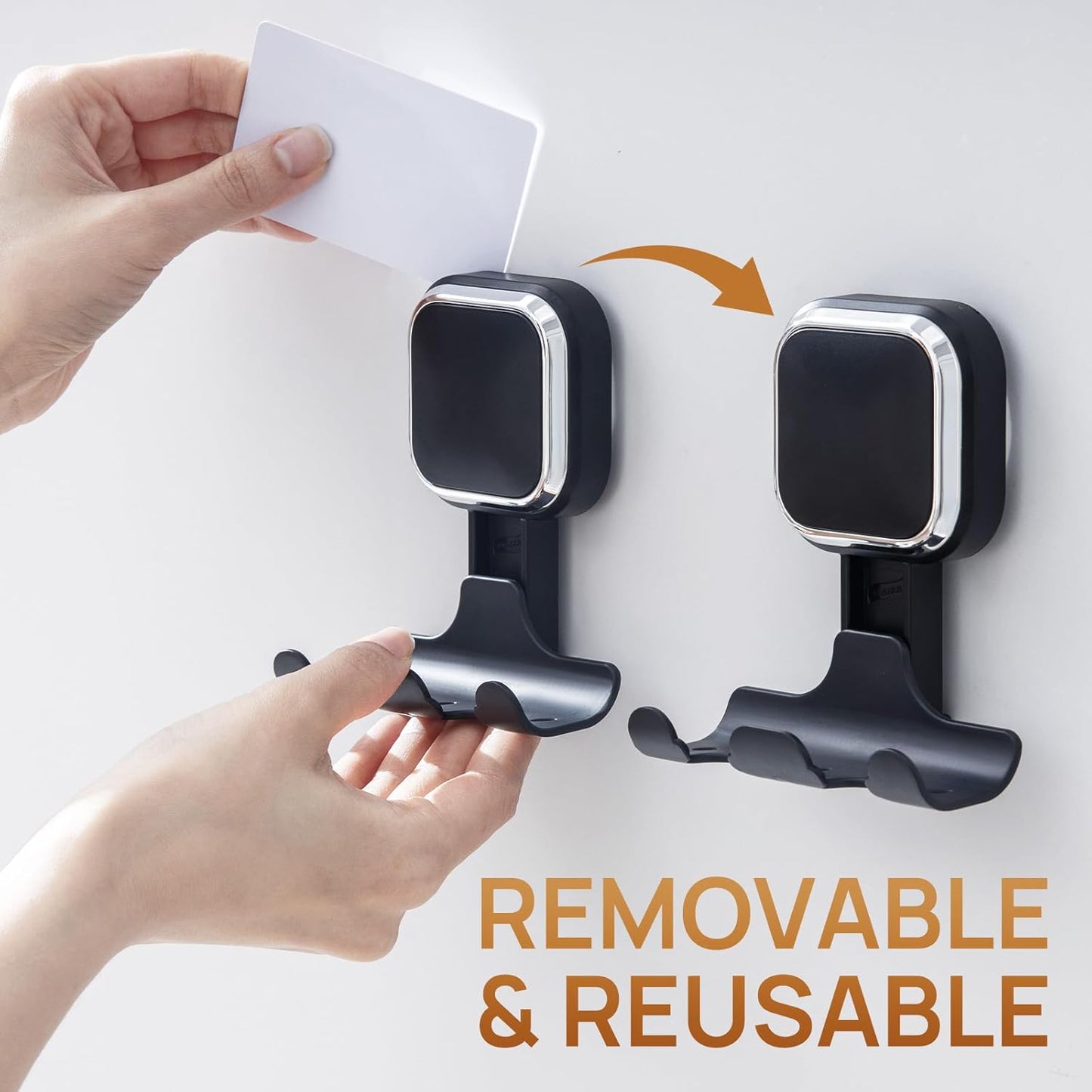 LEVERLOC Vacuum Suction Cup Razor Holder for Shower 2 Pack, Heavy Duty Shower Hooks for Towel, Loofah, Razor, Cell Phone, Damage-Free Hanging Plated Suction Cup Hooks, Easy to Install and Reuse, Black