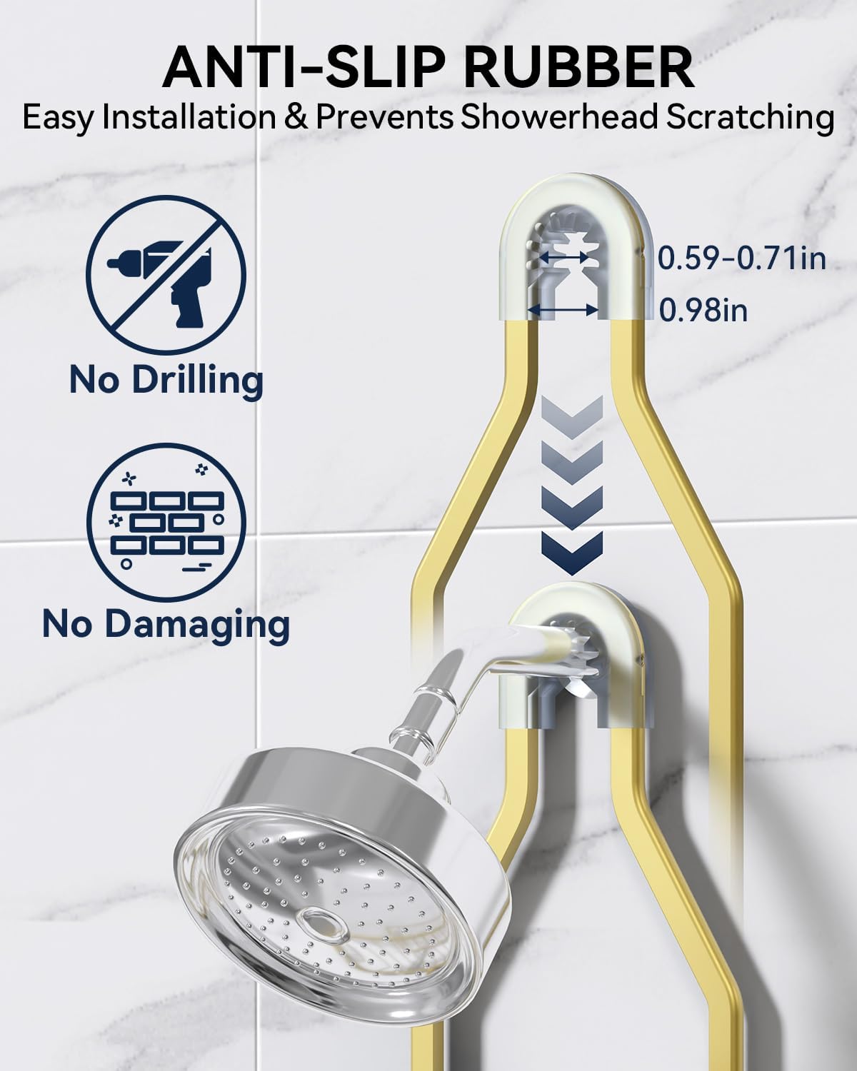 YASONIC Shower Caddy Hanging, Never Rust Shower Organizer Hanging, Aluminum Shower Racks for Inside Shower with Hooks for Razor, Bathroom Organizers and Storage with Soap Holder, Gold