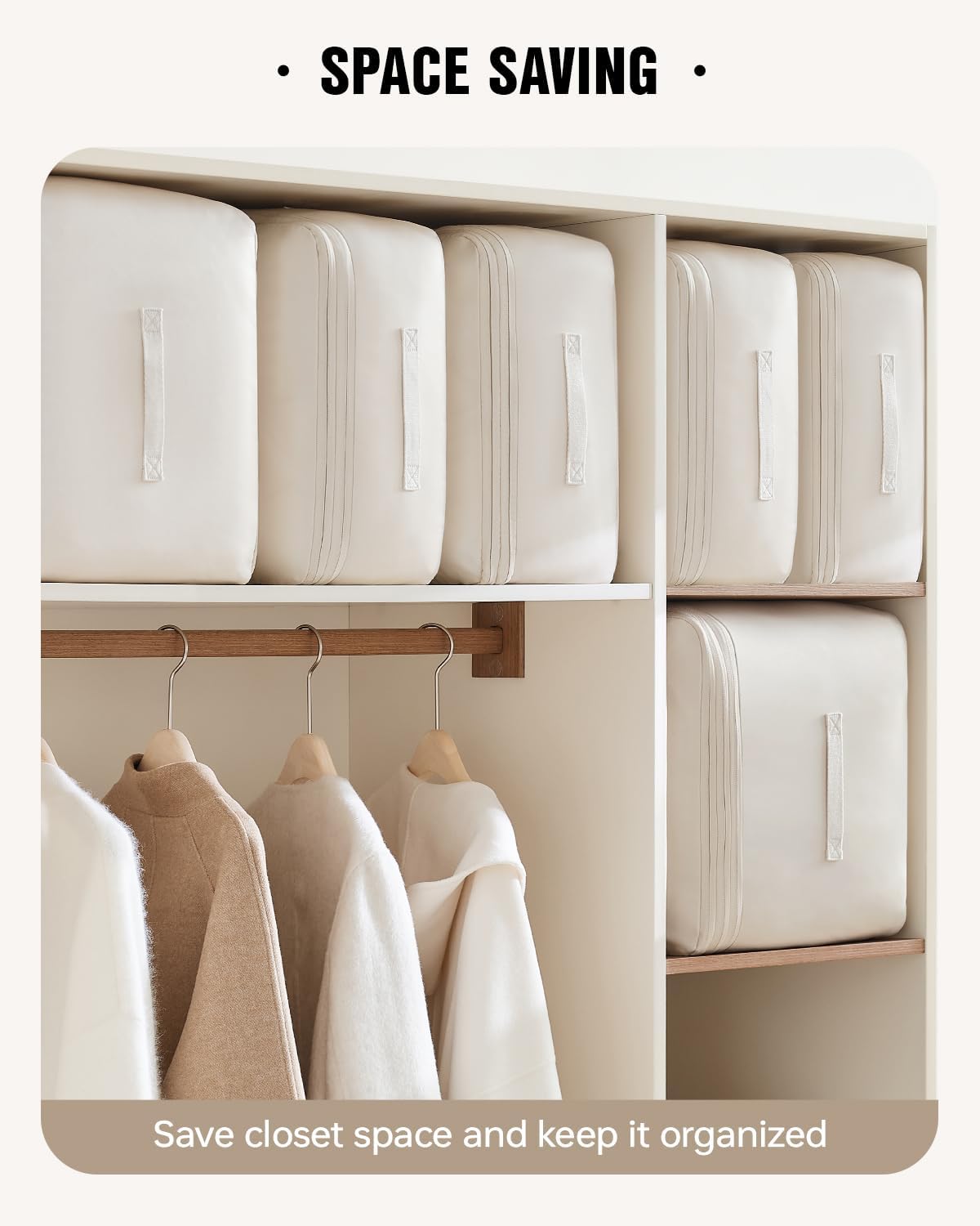 Eachy 3-Pack Comforter Storage Bag Blanket Storage Bags, 136L Compression Bags for Blanket Comforter, Ultra Space Saving Self Compression Organizer