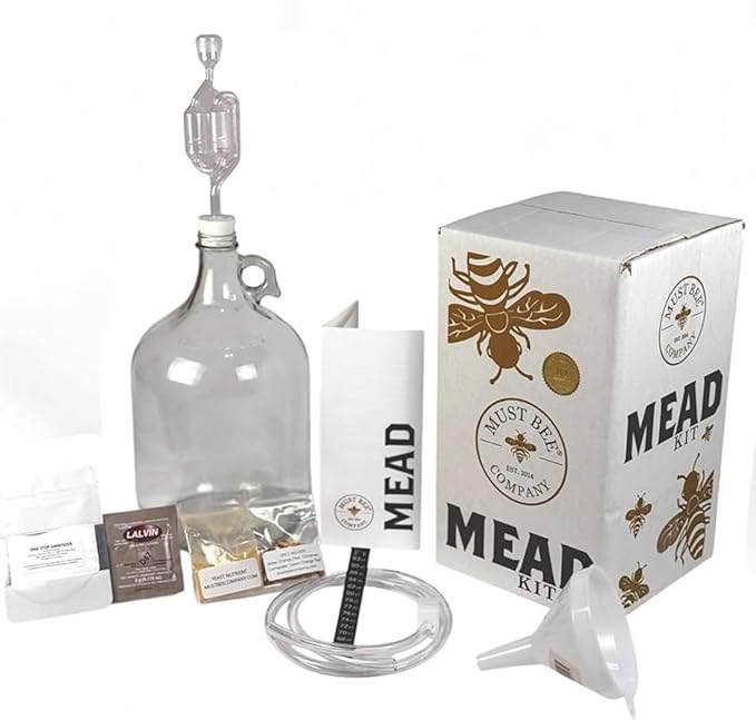 Mead Making Kit - DIY Fermentation- Complete Mead Making Kit to Brew 1 Gallon of Delicious Honeywine with Reusable Equipment from Must Bee Company