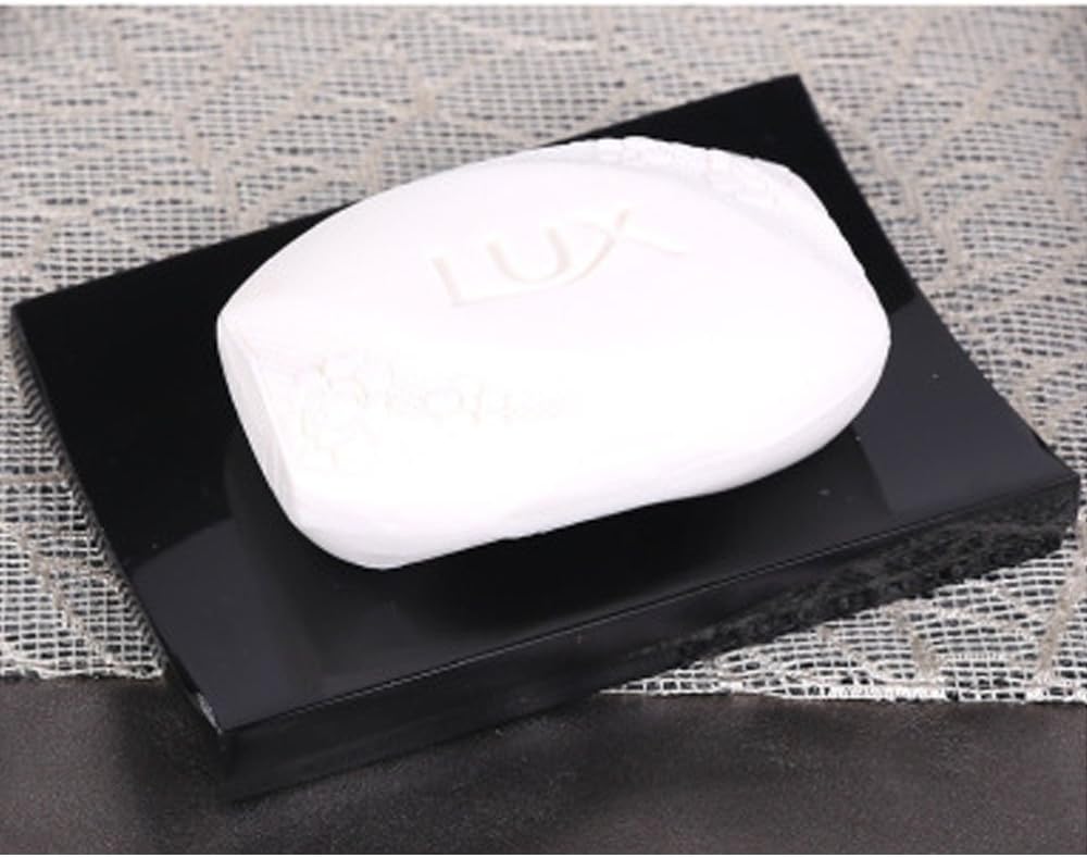 LUANT Resin Soap Dish, Soap Dispenser, Toothbrush Holder & Tumbler Bathroom Accessory 5 Piece Set (Black)