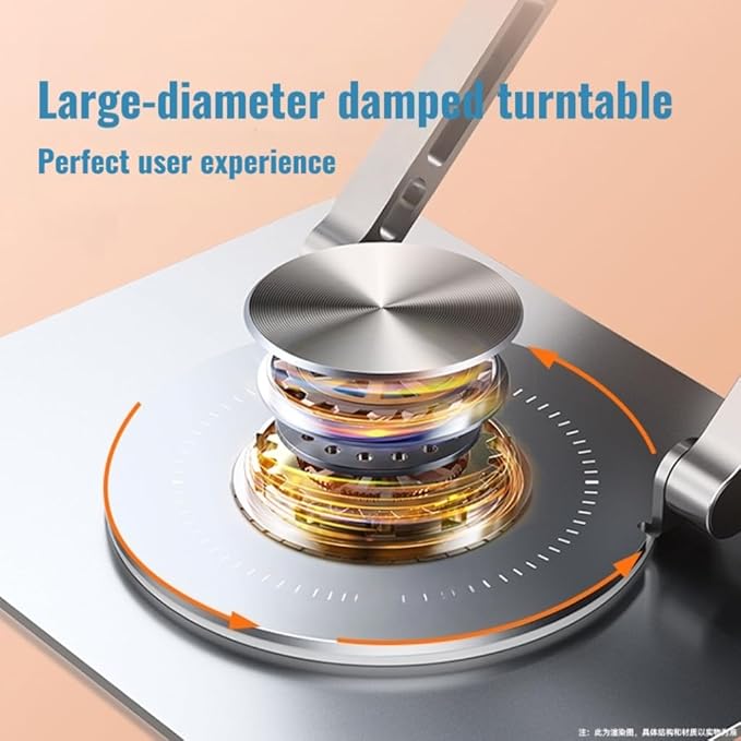 360° Swivel Laptop Stand - 2.5mm Heavy-Duty Aerospace Aluminum, Adjustable Height & Angle, Sturdy Yet Lightweight,Ergonomic Desk Mount for 10-17" MacBook/Dell/HP,Silver