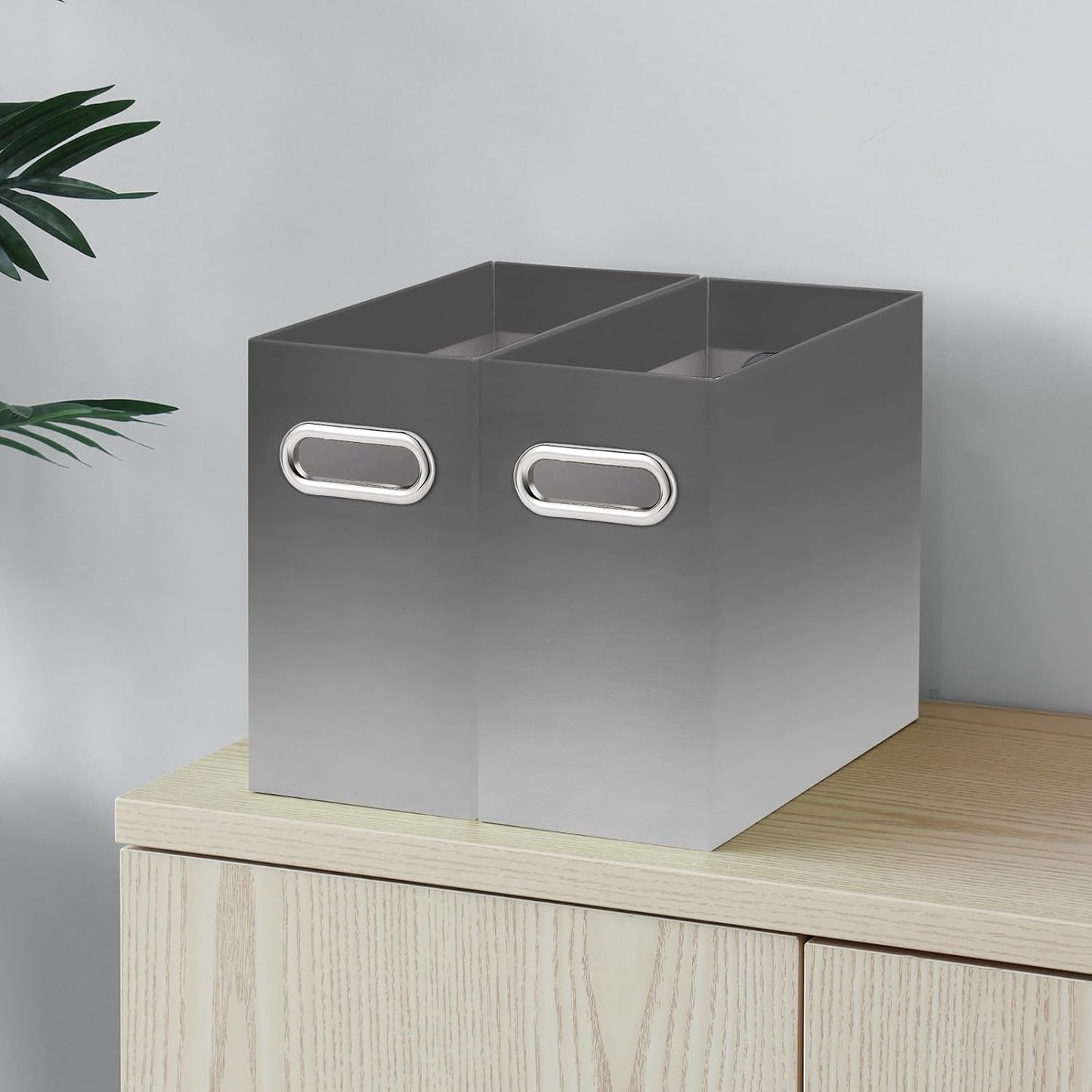 Oterri Cardboard File Organizer Box for Hanging File Folders Letter Size,File Box for Computer Desk,File Cabinet,Working Home,Office,Classroom (Gradient Light gray, Letter Size - 4 Packs)