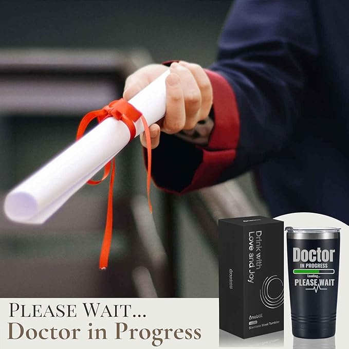 Onebttl Doctor Gifts for Med School Students, Doctor in Progress, Graduation Gifts, 20oz Engraved Stainless Steel Insulated Travel Mug, Perfect Idea for Graduation, Birthday, Christmas