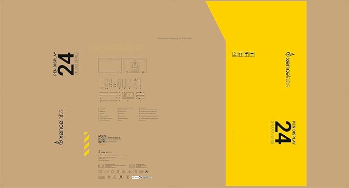 Xencelabs Pen Display 24, Drawing Tablet with 4K Screen Monitor, 99% Adobe RGB Graphic Drawing Display with 40 Customizable Quick Keys, 2 Battery-Free Pens, 8192 Levels Pressure for Win/Mac/Linux