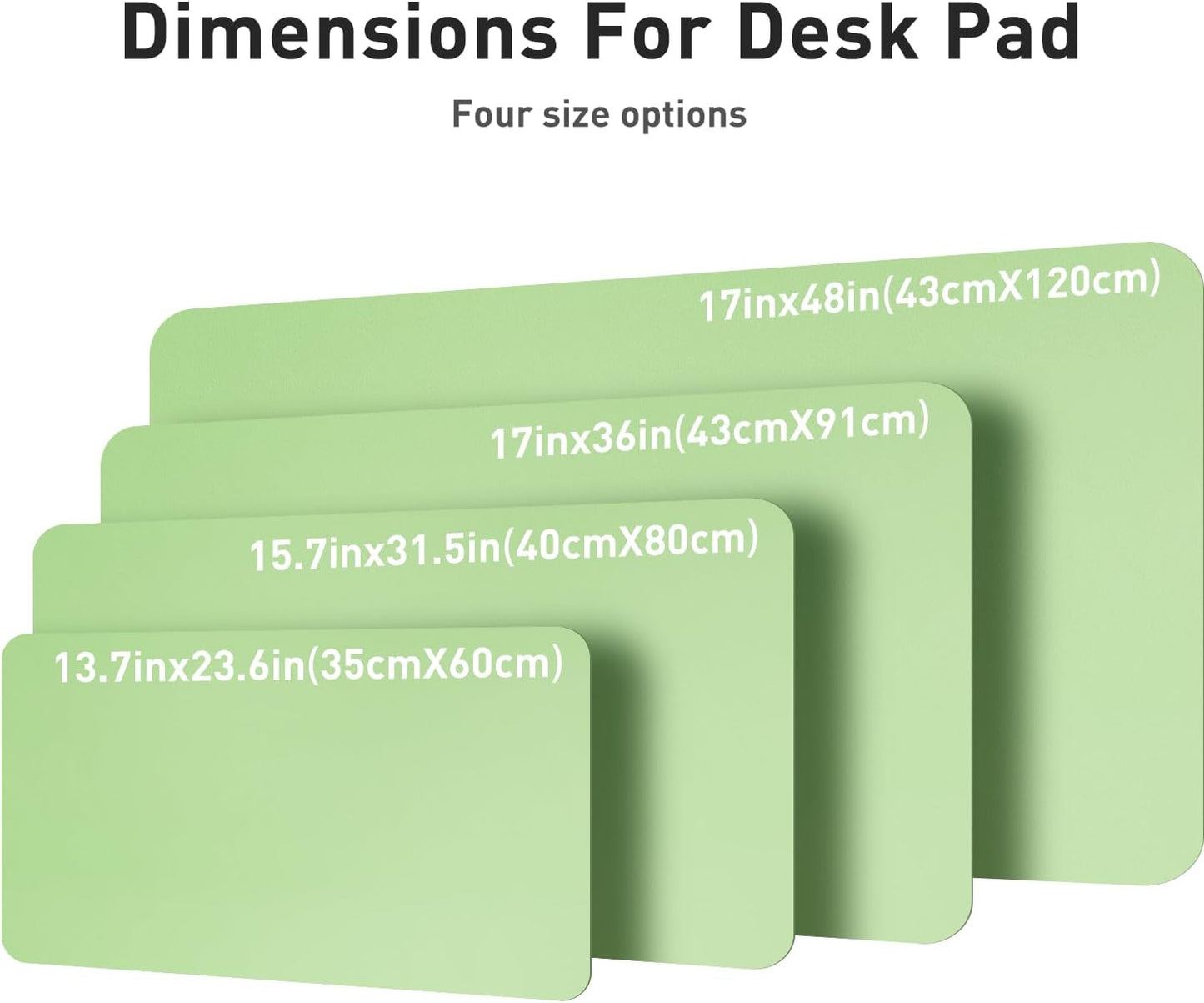 Aothia Leather Desk Pad Protector, Mouse Pad, Office Desk Mat, Non-Slip PU Leather Desk Blotter, Laptop Desk Pad, Waterproof Desk Writing Pad for Office and Home (23.6" x 13.7", Foam Green)