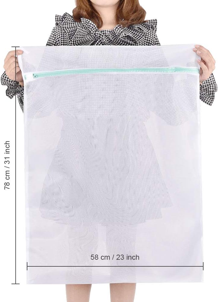 OTraki Mesh Laundry Bag for Delicates 2 Pack Garment Wash Bag 24 x 32 inch Zippered Large Washing Machine Bags for Sweater Dirty Clothes Washer Dryer Net Protector Travel College Dorm Organizer