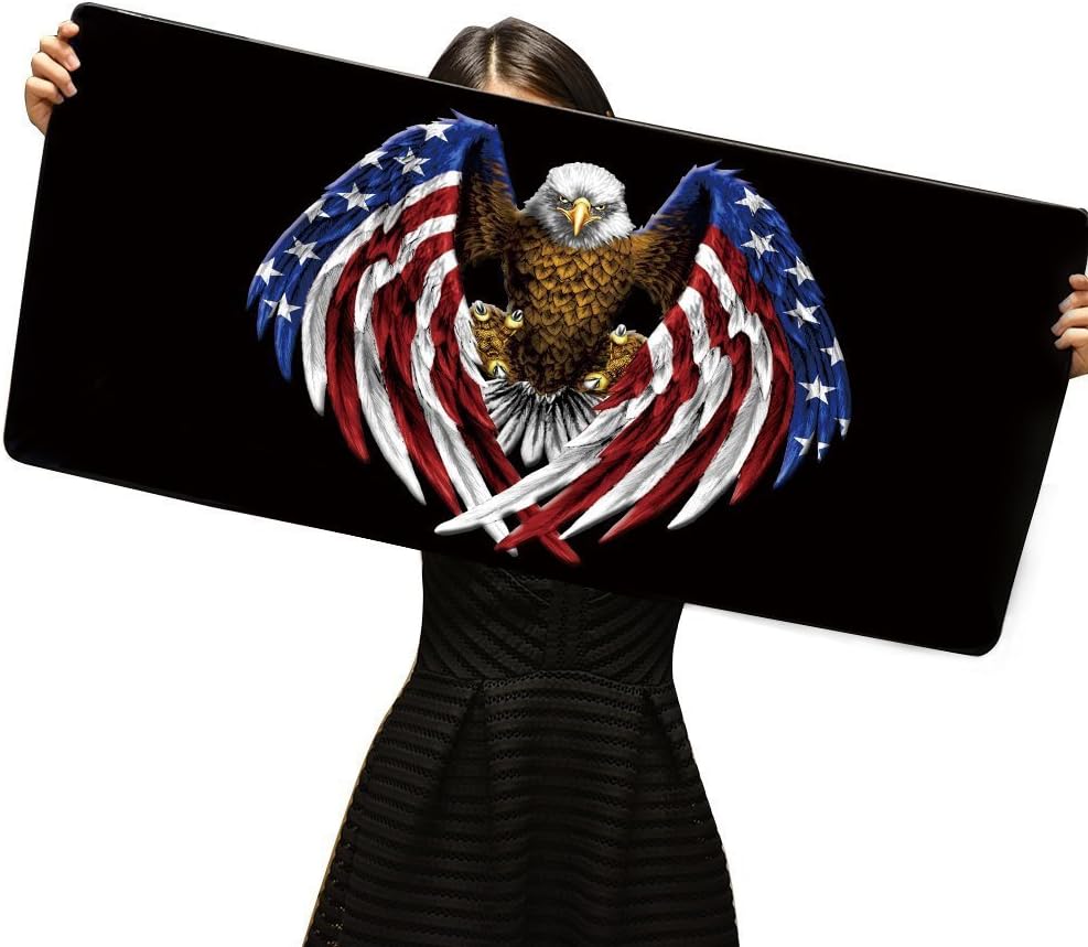 XXL Professional Large Mouse Pad & Computer Game Mouse Mat (35.4x15.7x0.1IN, US Eagle)