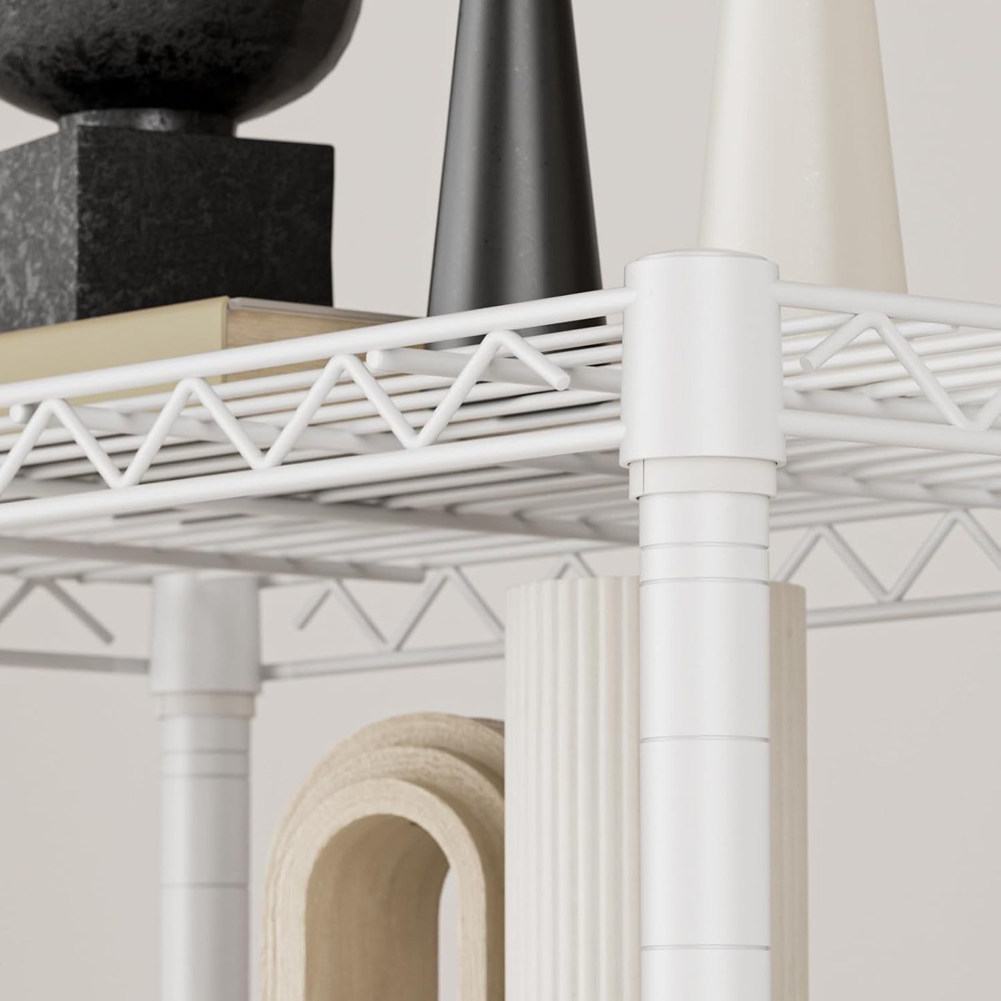 SINGAYE 6 Tier Shelf Adjustable Storage Wire Shelving Unit Metal Shelves Standing Closet Bathroom Organizers Pantry Kitchen Garage Laundry Room Organization Home Rack 12" D X 22" W X 69.5" H White