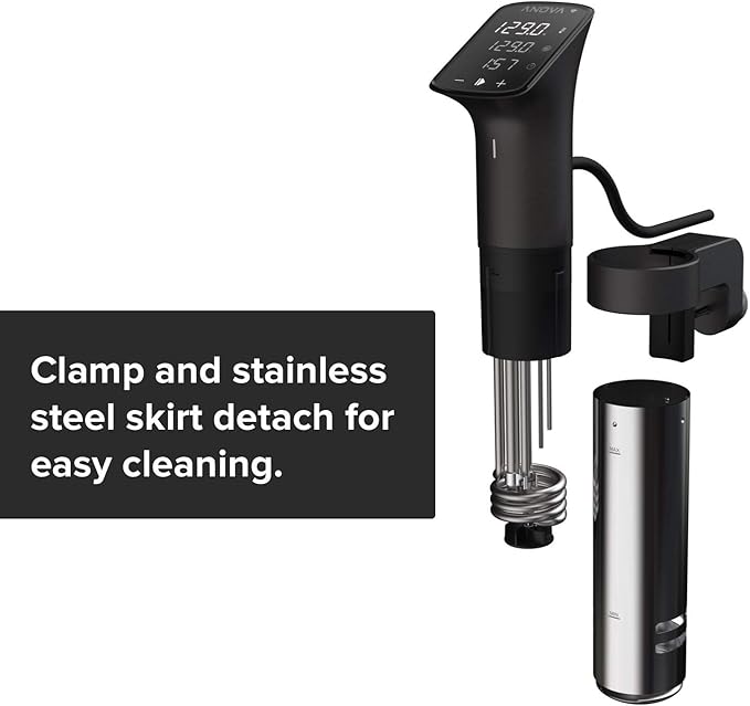 Anova Culinary Sous Vide Precision Cooker Pro, 1200 Watts, Black and Silver