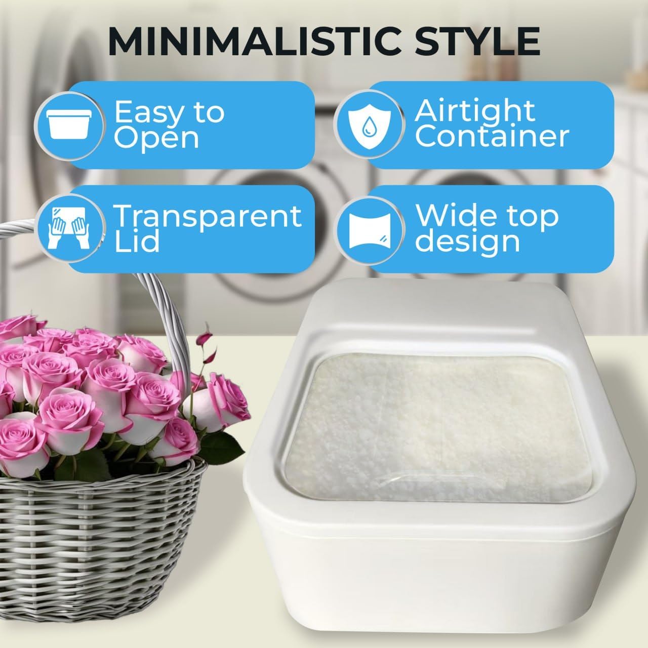 TidyFriend Laundry Pods Container with Slide Lid, 11.8" x 8.6" x 4.5", Airtight Storage Keeps Pods Fresh, Holds 9–10 lbs or 100–130 Pods, Laundry Detergent Container & Dishwasher Pod Holder (White)