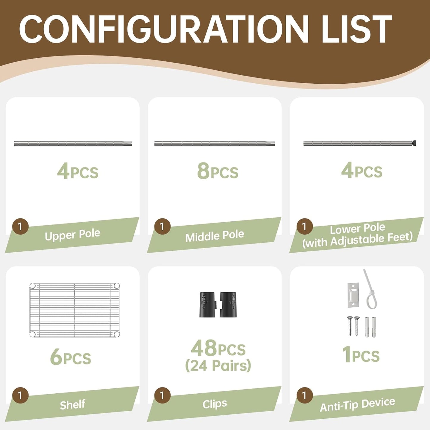 Small 5 tire Shelves Storage Wire Shelving Unit Metal Shelf Adjustable Organizers Storage Shelving for Bathroom Laundry Room Kitchen Pantry10”D x 16”W x 60.2”H Silver