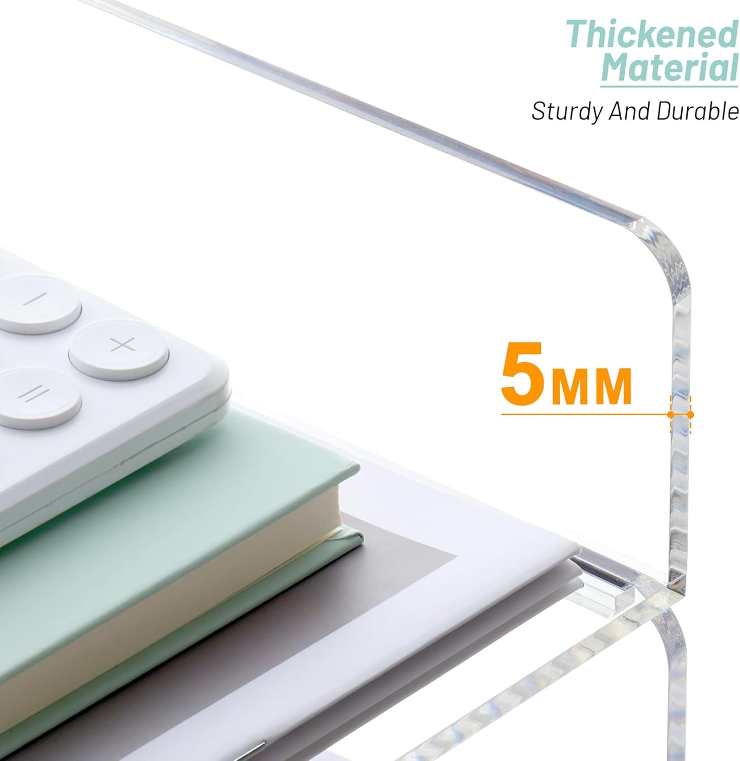 SANRUI Acrylic Stackable Letter Tray Clear Desk Paper Organizer 4-Tier Desk File Organizer Paper Sorter Holder Document Shelf Tray for Letter/A4,4-Pack