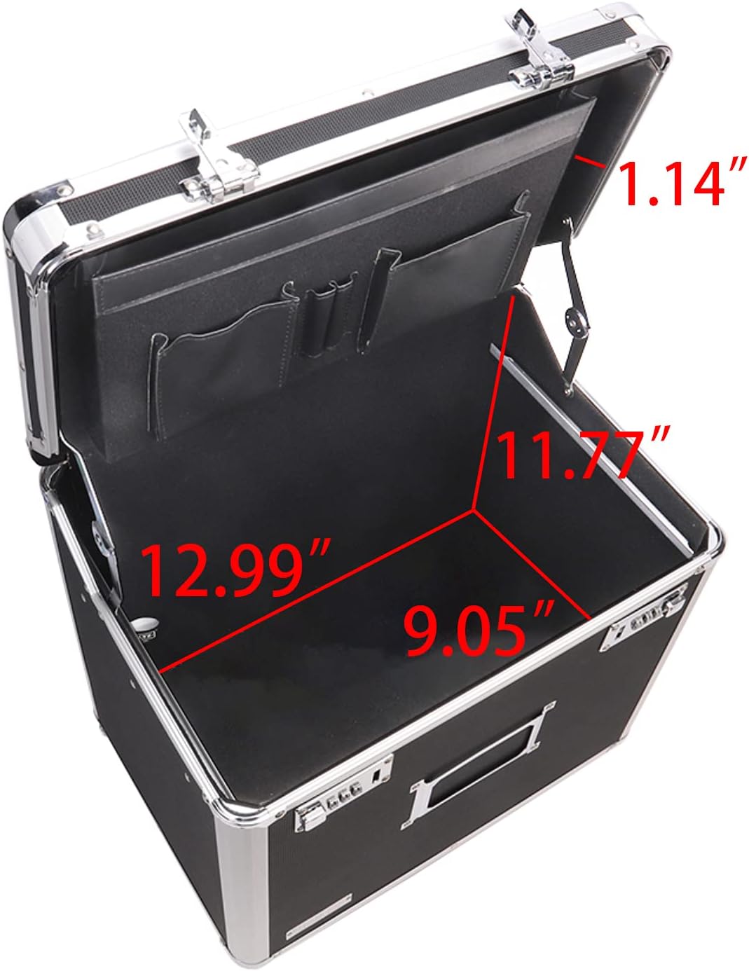 Vaultz Locking Mobile Business Case, Letter Size, 11 x 14.75 x 13.75 Inches, Black (VZ00348)