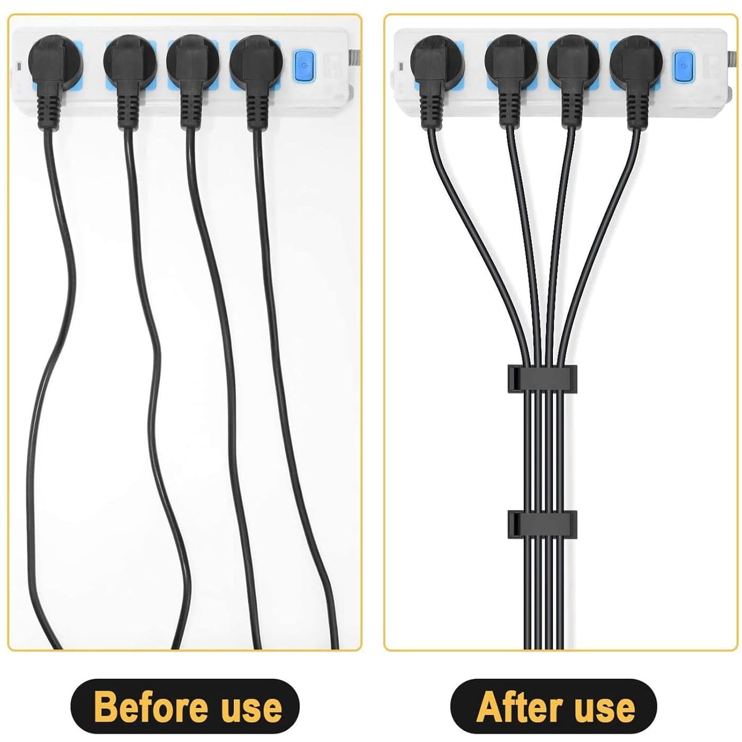 5Pcs Self Adhesive Cable Management Clips,Cable Organizers Wire Clips Cord Holder for PC Laptop Ethernet Cable Desktop Home Office(2.1’’ x 0.75’’ x 0.28’’, Black)