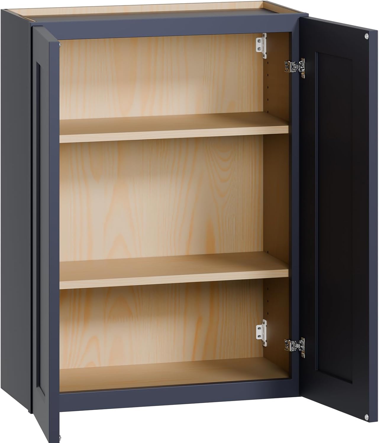 27 Inch Medicine Cabinet Wall Mounted, Solid Wood Over The Toilet Storage Cabinet, Bathroom Organizer Cabinets with 2 Door & Shelves, Easy to Assemble for Laundry Room, Kitchen, Garage - Blue