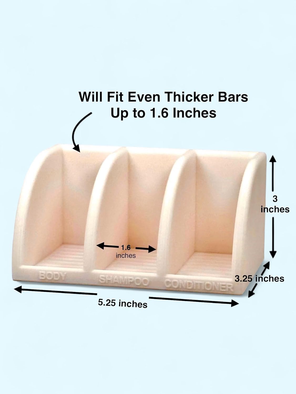 Essence & Abode Sustainable Living Solid Shampoo Holder – Multi-Bar Soap Dish with Drainage – Soap Bar, Shampoo Bar and Conditioner Bar Bathroom Organizer – Keeps Bars Dry & Lasts Longer (Beige)