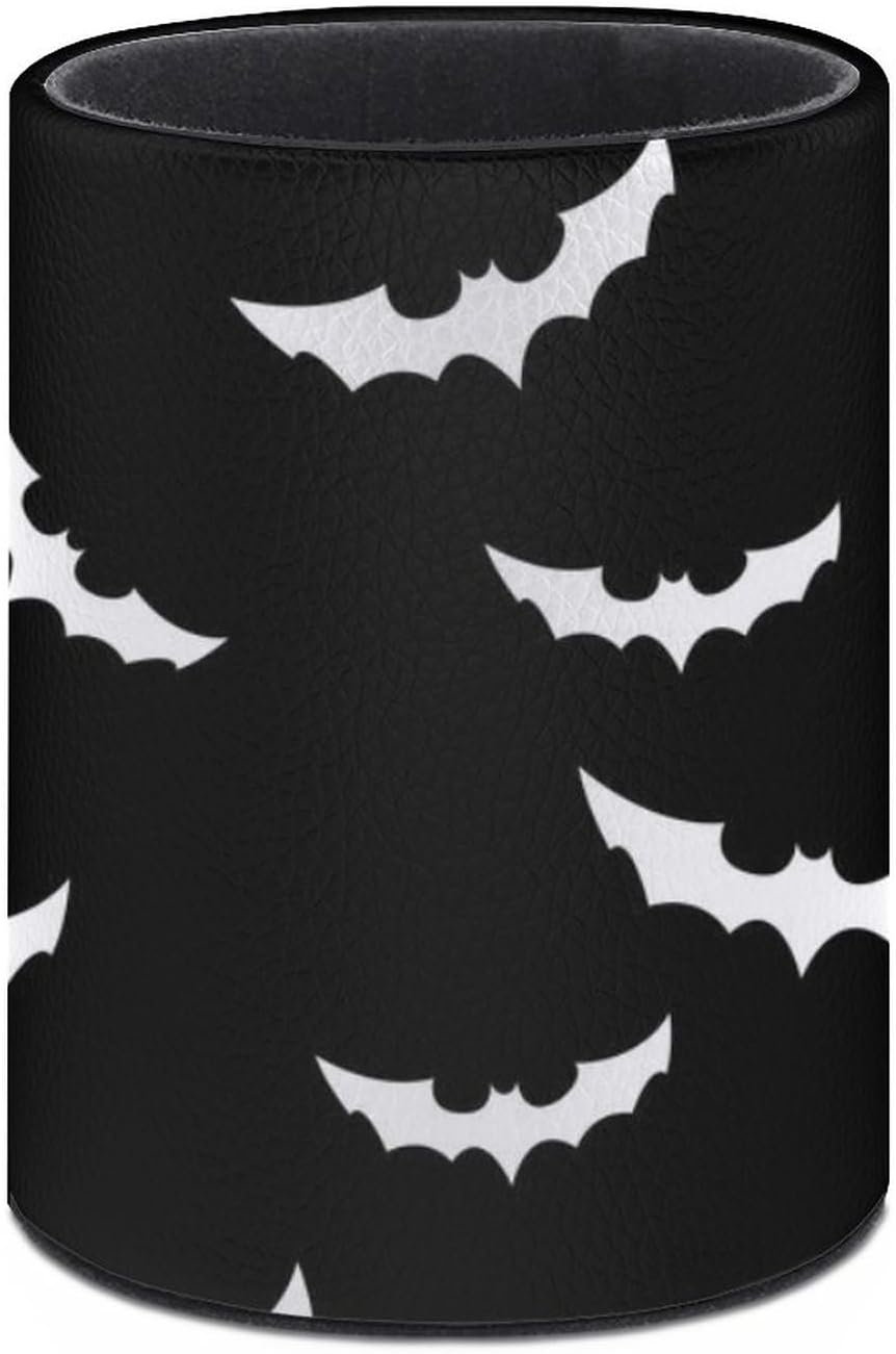 Halloween Bat Pen Holder Pencil Organizer Cute Pencil Cup Desk Decor Makeup Brush Holder PU Multifunctional Office Suppliesfor Home Classroom School