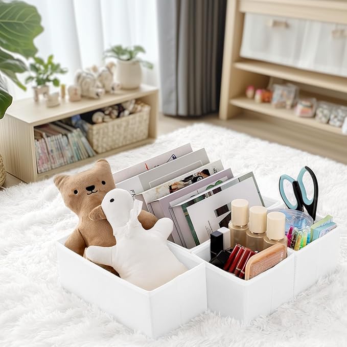 Criusia Drawer Organizer Clothes, 14 Pack Dresser Organizer for Baby Clothes, Underwear, Sock- Foldable Closet Organization and Storage Dividers Bins for Nursery, Bedroom and Dorm (White)