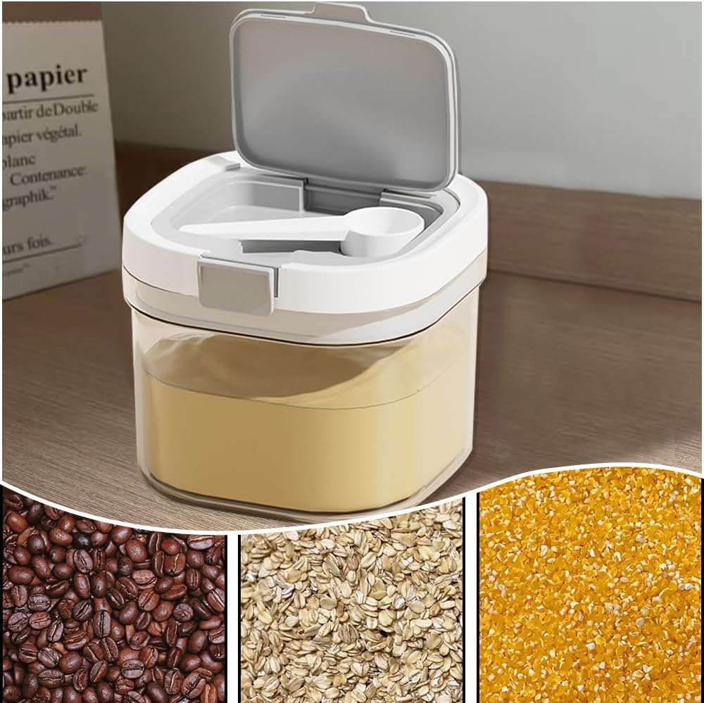 Airtight Coffee Canister, 0.7 Qt Coffee Bean and Ground Coffee Canister, sugar container with spoon,Perfect for Coffee, Beans, Flour,Cereal, Sugar