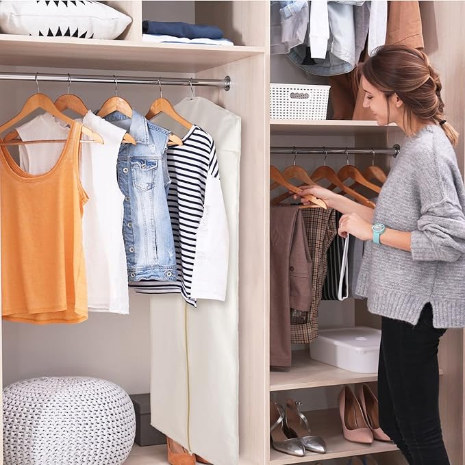 Sotiff Cotton Dress Garment Bags for Long Gowns Long Dress Travel Breathable Foldable Storage Bag Dust Proof(White,70 x 23.6 Inch)