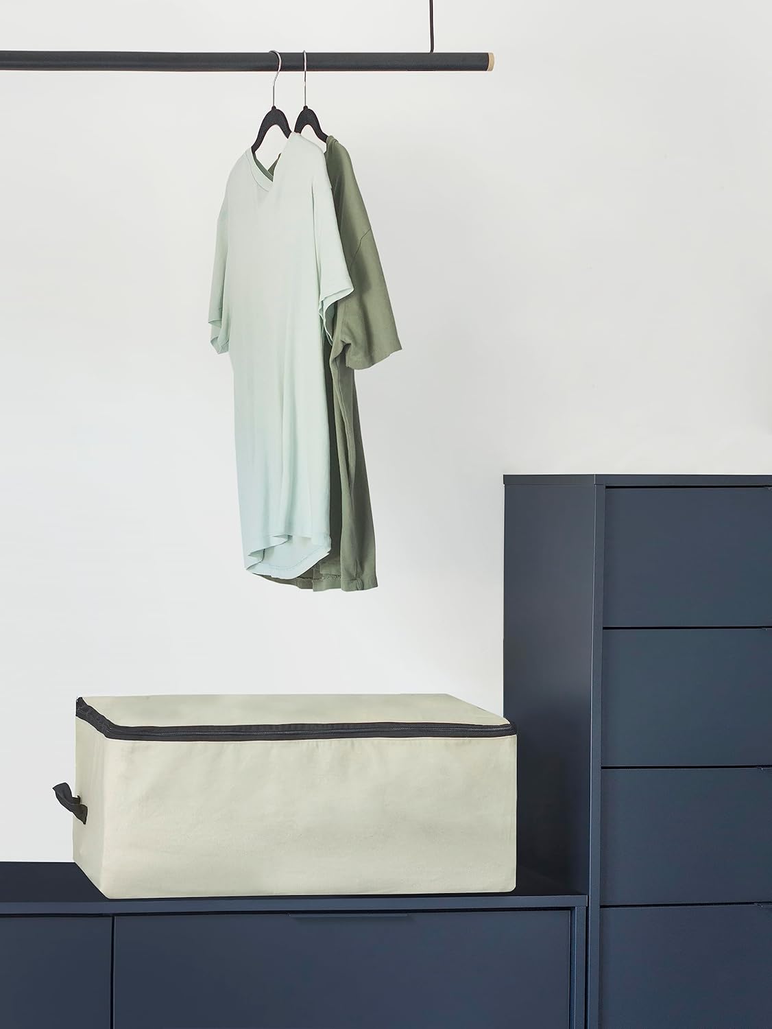 Comforter Storage Bags with Zipper - Sturdy 100% Cotton Canvas Quilt Storage Bags with Zipper - Extra Large with Handles to Conveniently Store Pillows, Blankets, Sheets, and Bedding (3 Bags)