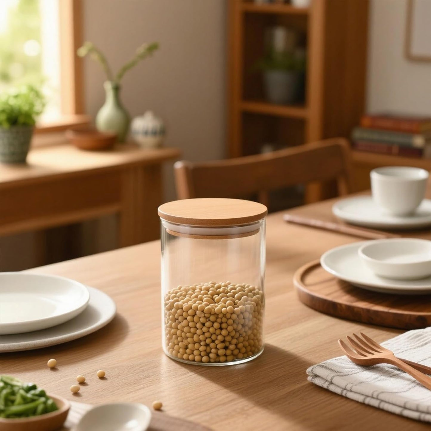 21oz/630ML Glass Storage Jars with Lids - 12 pcs Glass Canisters Food Storage Containers Airtight Glass Jar with Lid for Pantry Organizers for Cookie, Flour, Oat, Pasta, Tea, Coffee Bean & Coffee