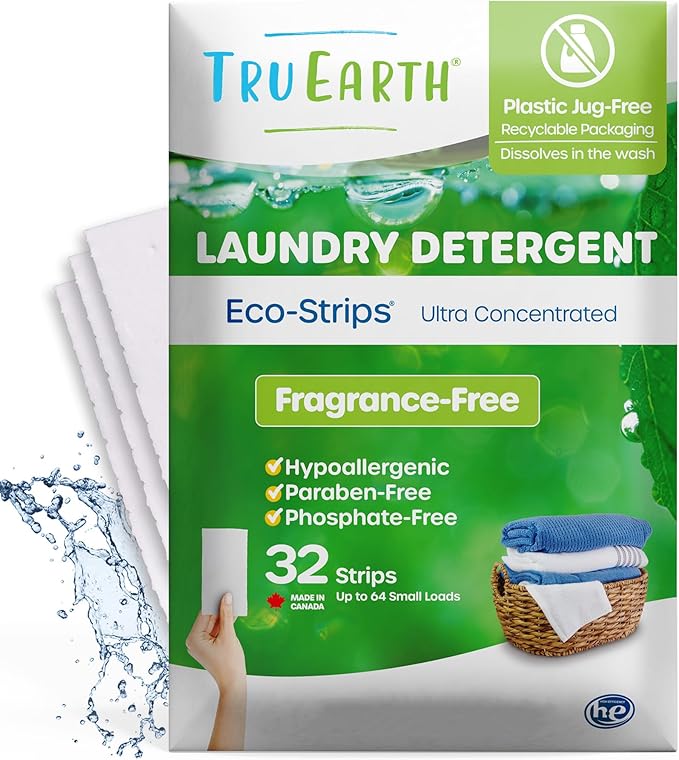 Tru Earth Laundry Detergent Sheets Bundle - Up to 192 Loads (96 Sheets) - Original Eco-Strip Liquidless Laundry Detergent, Travel Laundry Sheets - Scent Variety Pack