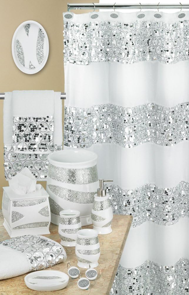 Zahari Home Sinatra Modern Bathroom Rug Classic Luxury Bath Rug Contemporary Decor Stylish Bath Mat for Shower Unique Design White Bathroom Rug Bath Shower Tub Decor Bling