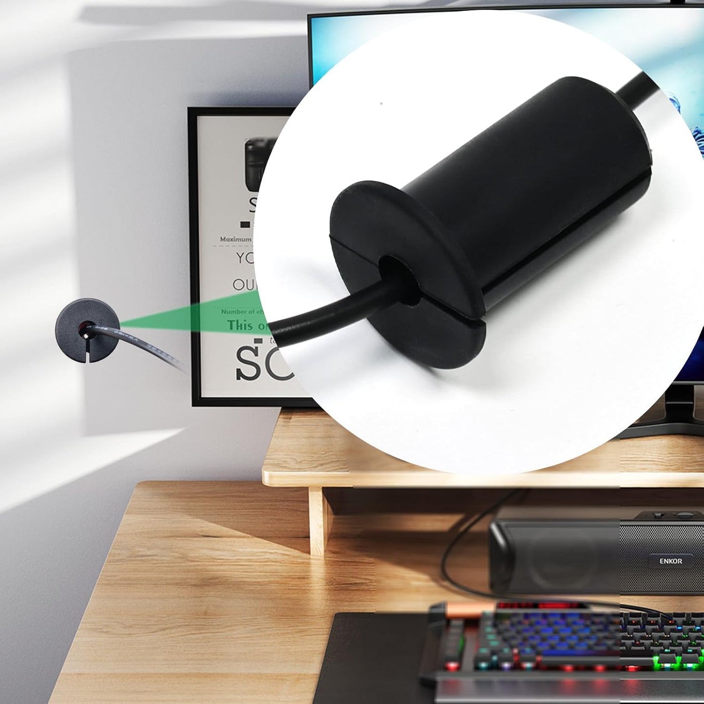 2pc Starlink Cable Grommet 3/4" Silicone Waterproof Wall Hole Pass Through Split Cable Bushings for TV Wire Ethernet Cord, Starlink Cable Routing Kit Accessories,38mm/1.5"Ht, Black