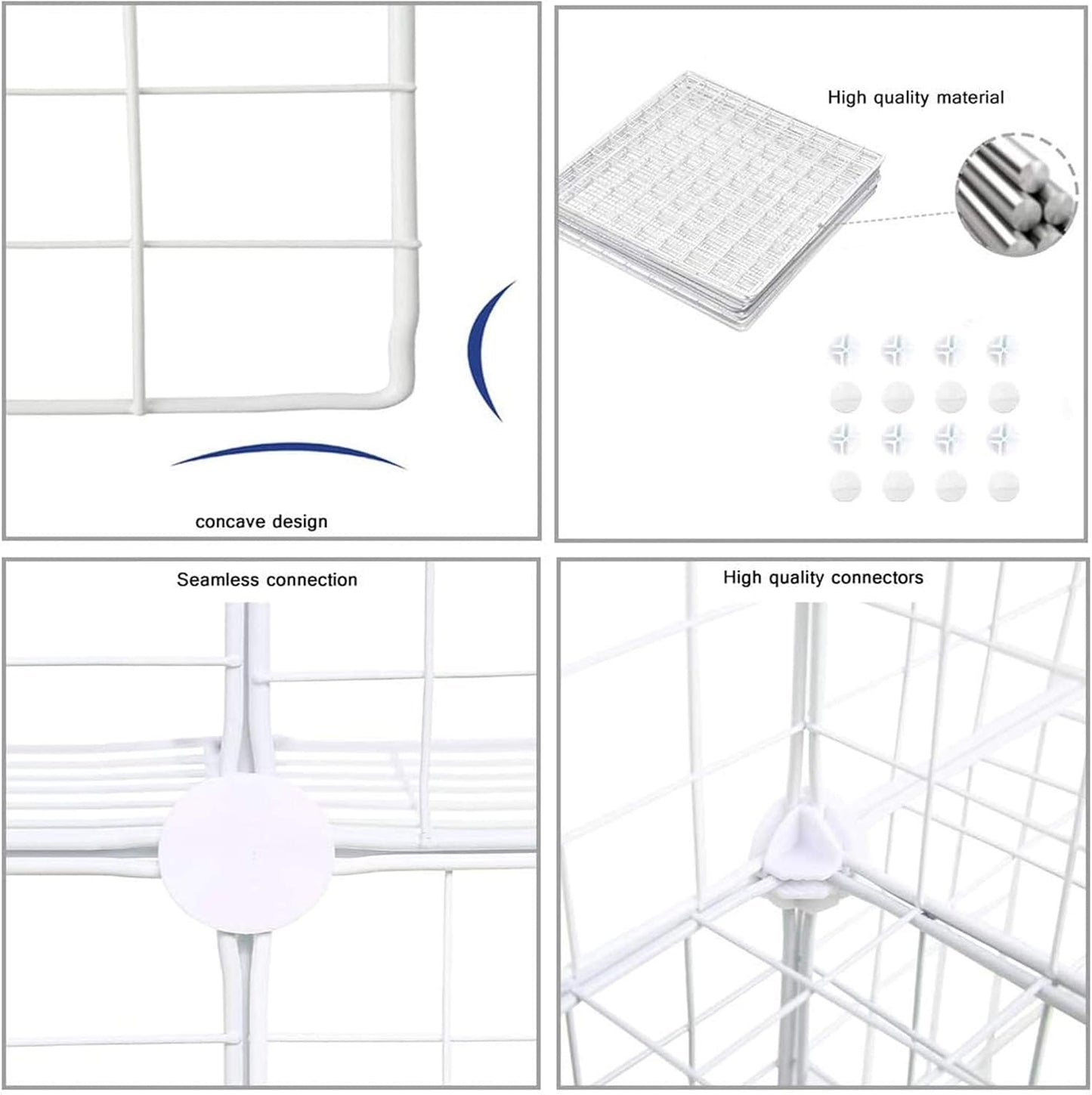 C&AHOME Wire Cube Storage, 9-Cube Organizer Metal, Wire C Grids Storage, Storage Bins Shelf, Modular Bookshelf, Closet Cabinet Ideal for Home, Living Room, Office 36.6”L x 12.4”W x 48.4”H White