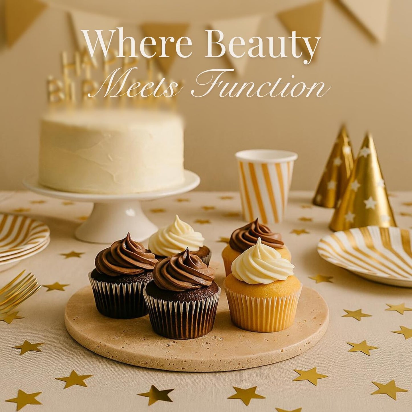 Handcrafted Travertine Tray – Bathroom Counter Organizer, Jewelry Tray, Perfume Organizer & Decorative Tray for Vanity Accessories, Coffee Table Decor & Bathroom Countertop,Stone Tray (Round, Natural)