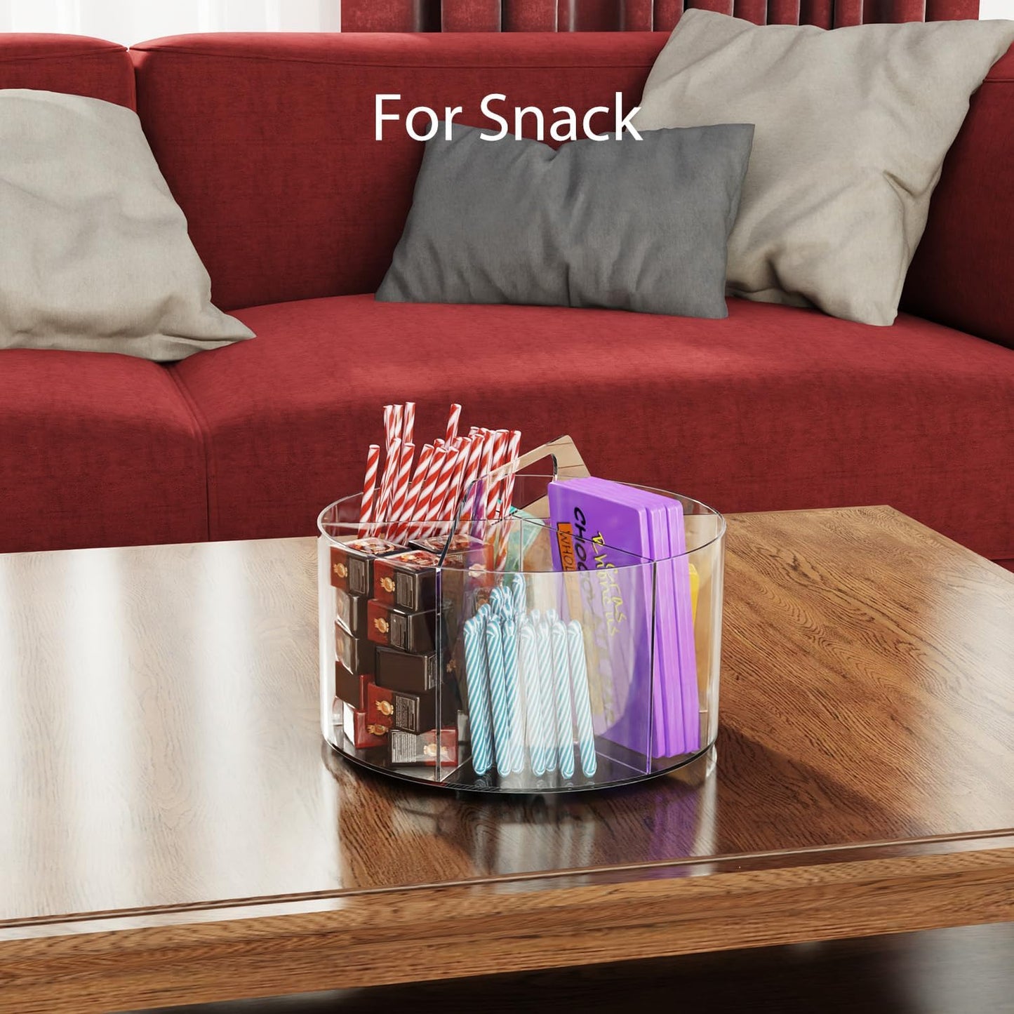 Desk Pen Holder, 360 Degree Acrylic Rotating Pencil Organizer for Kid Crayon Marker, Office Supply Accessory Organizer Rotating Organization for Desktop, Kitchen, Makeup, Vanity