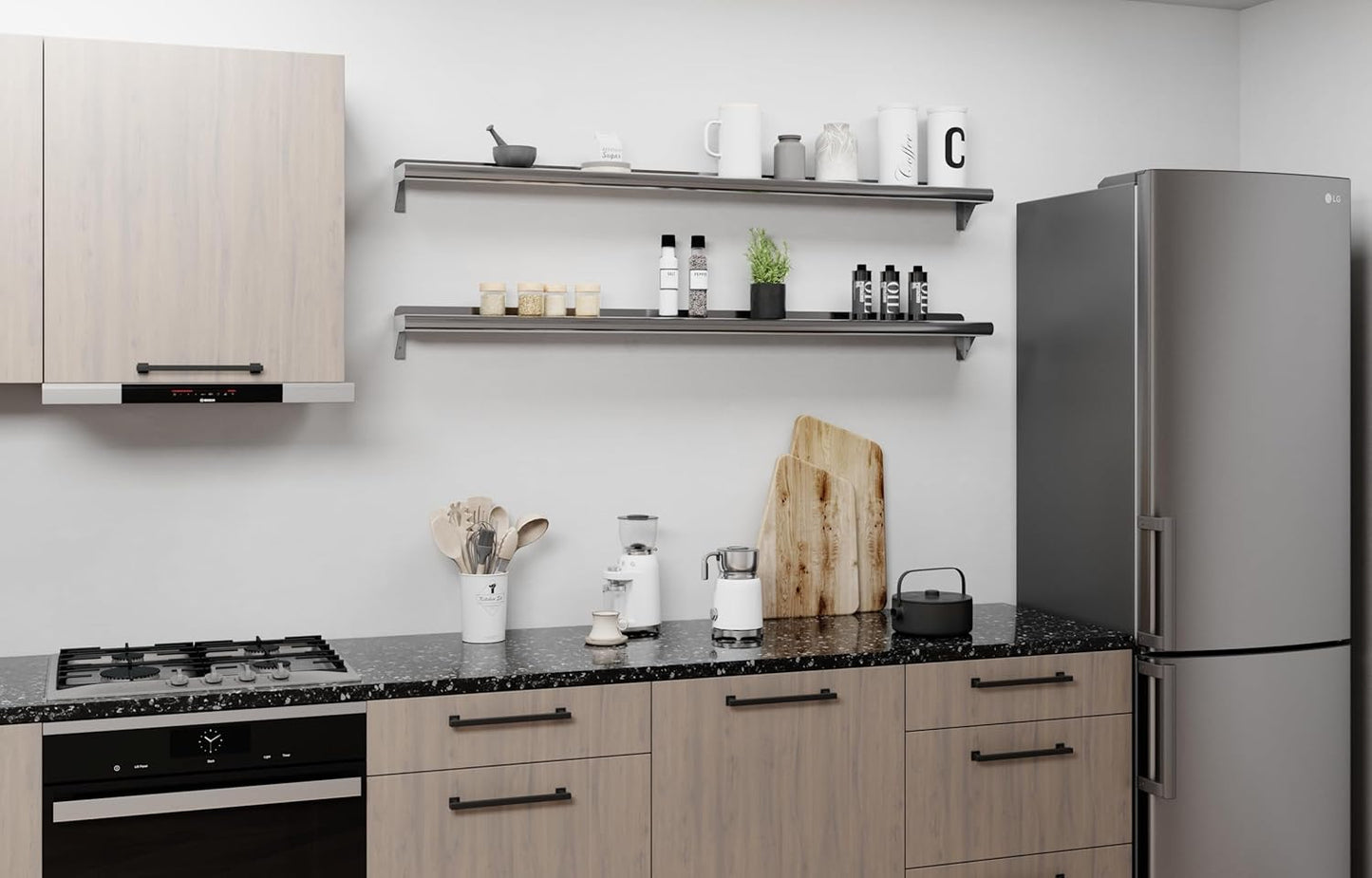 AmGood 60" Long X 6" Deep Stainless Steel Wall Shelf | NSF Certified | Appliance & Equipment Metal Shelving | Kitchen, Restaurant, Garage, Laundry, Utility Room