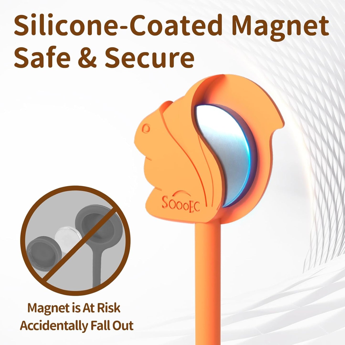 Fun Squirrel Magnetic Cable Ties – 24 Pack, Reusable Silicone Cord Organizers for Home & Office, Strong Magnetic Hold, Assorted Colors, Ideal for Cable Management, Novelty Gift