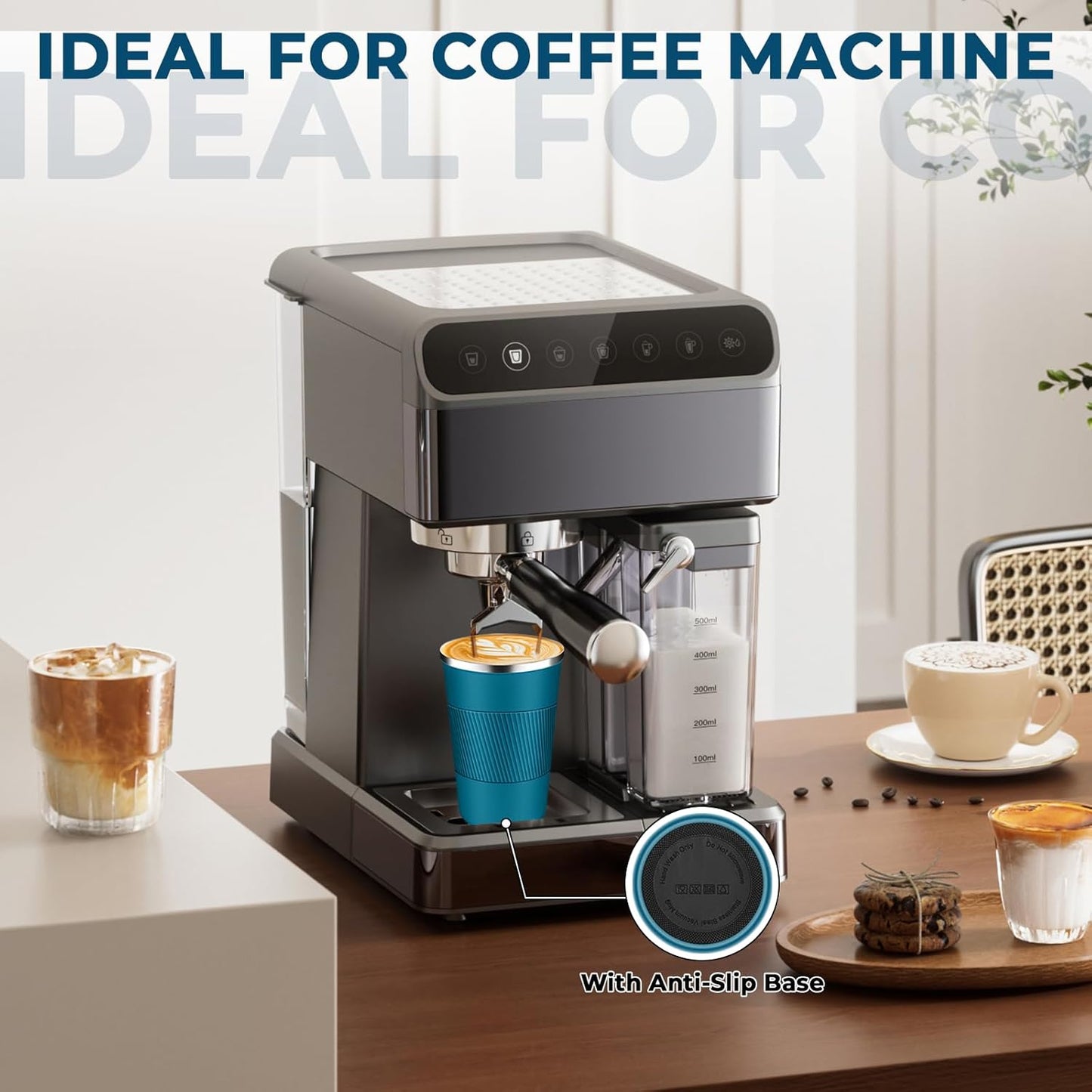 Insulated Coffee Tumbler 17 oz, Stainless Steel Coffee Mug with Lids, Travel Coffee Mug Leak Proof, Double Wall Vacuum Insulated Reusable Coffee Cup, Keep Drinks Hot and Cold (Deep Teal, 17 Ounces)