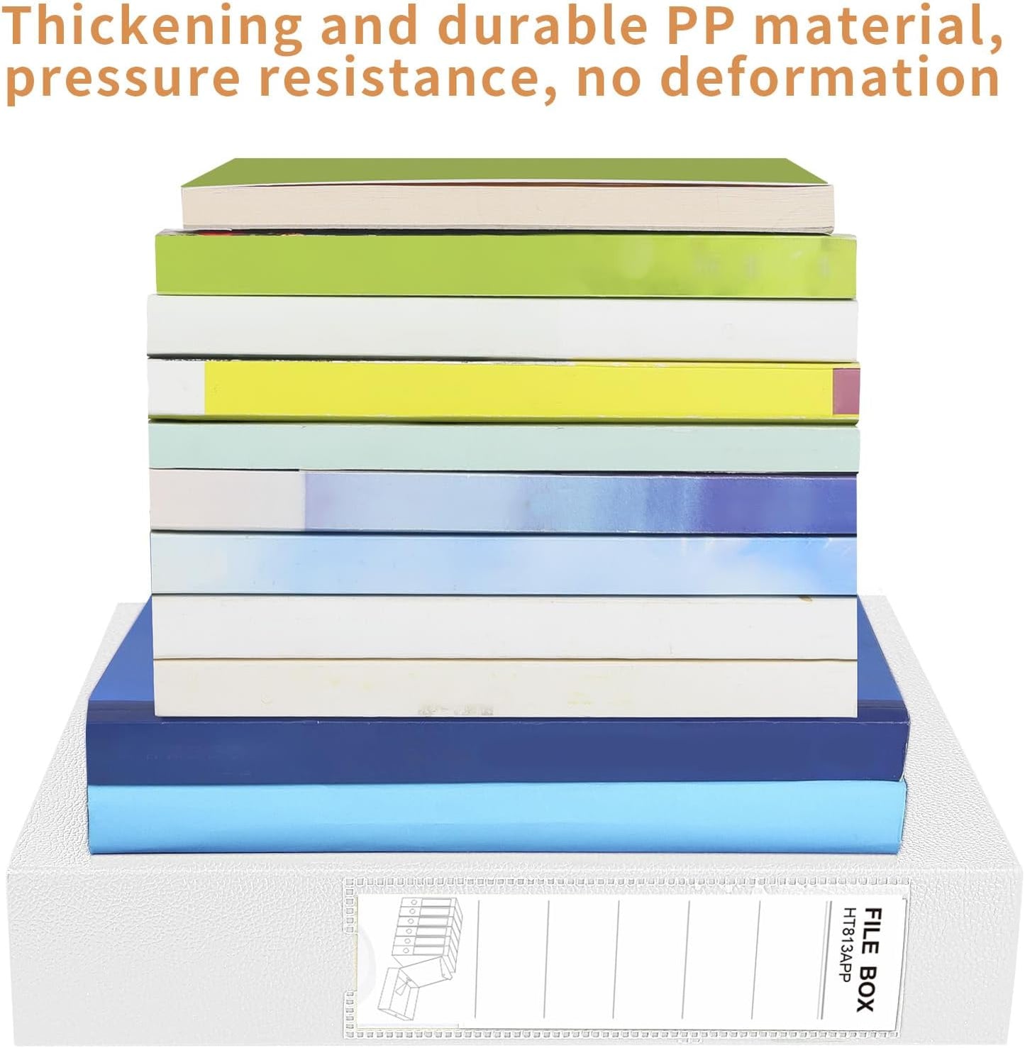 HUA JIE 2 Pack A4 Storage File Boxes Archives Case,65mm Spine,Box File Document Storage Box with Metal Clip for Office School -White