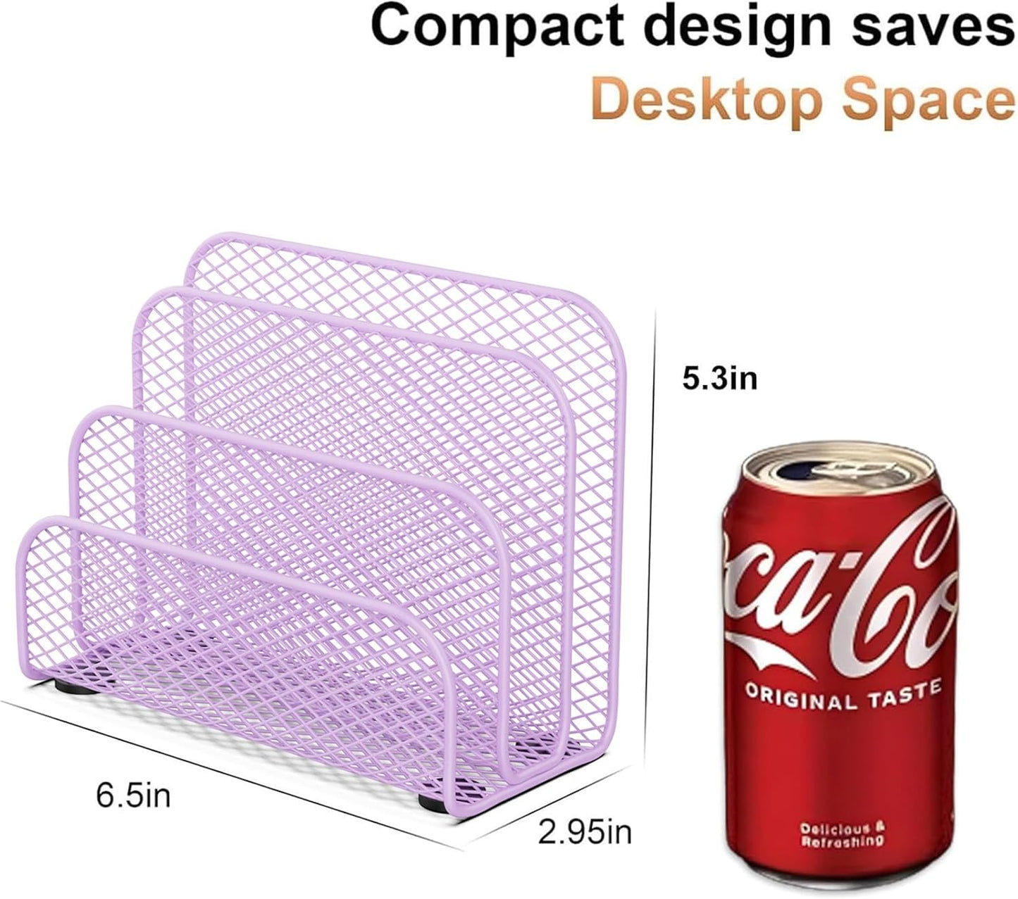 gianotter Mail Organizer Countertop, Metal File Holder with 3-Slot, Purple Desk Accessories & Workspace Organizers (Purple)