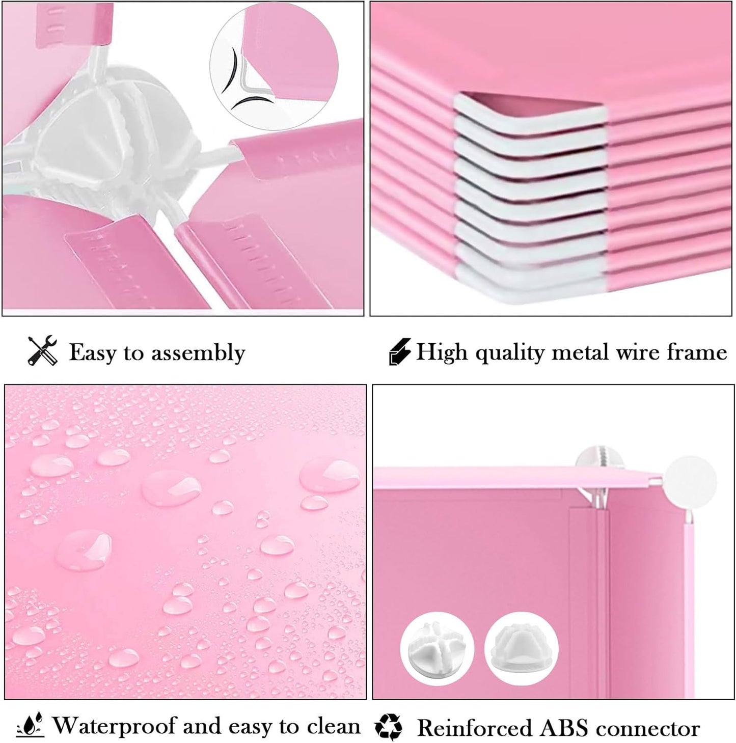 AWTATOS Closet Organizer 8 Cube Storage Shelves Clothes Organizers Closet Storage Stackable Cubby Shelving for Closet Bedroom Living Room Pink