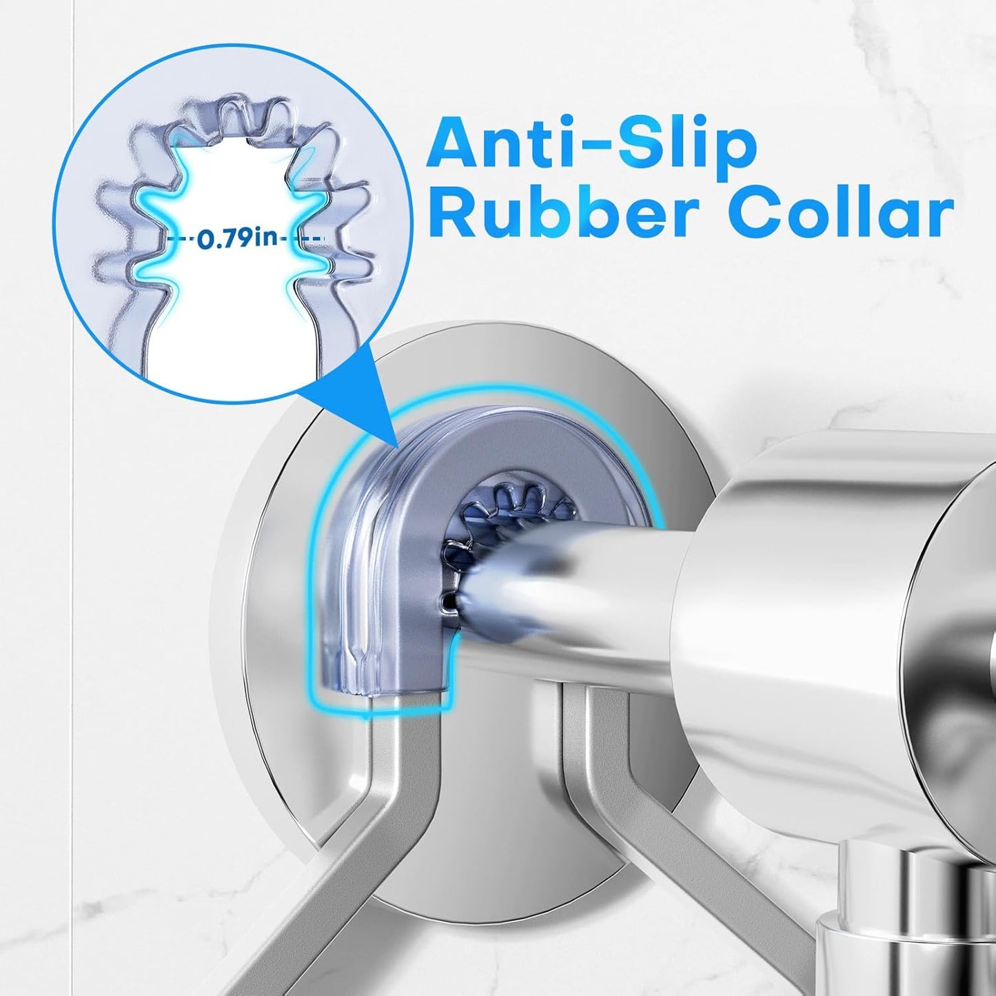 Aluminum Alloy Hanging Shower Caddy for Handheld Shower Heads,Rustproof Hose Shower Organizer 4 Levels Height Adjustable Shower Rack with Hooks,Razor Holder,Soap Holder