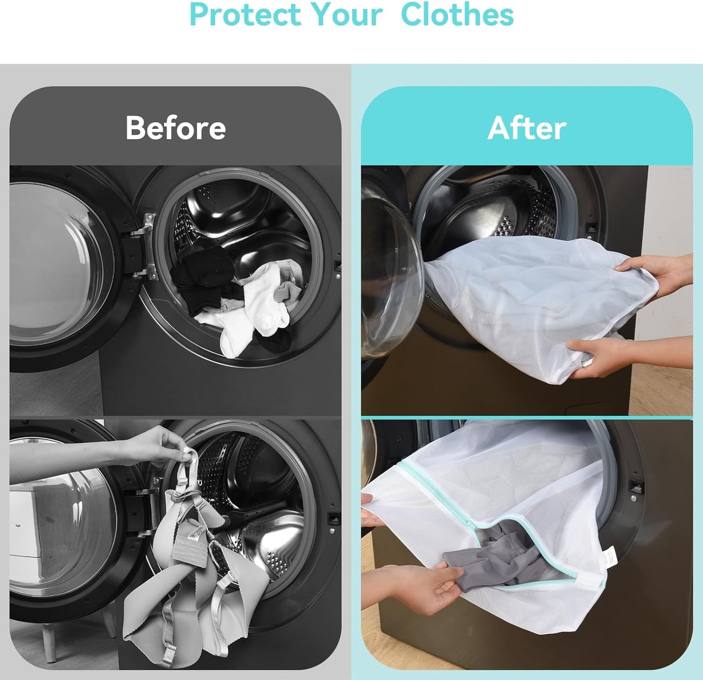 OTraki Mesh Laundry Bag for Delicates 20x24 inch Mesh Wash Bag for Washing Machine Zippered Net Laundry Bag for Bra Underwear Wash Bag Travel Camping College Dorm Home White