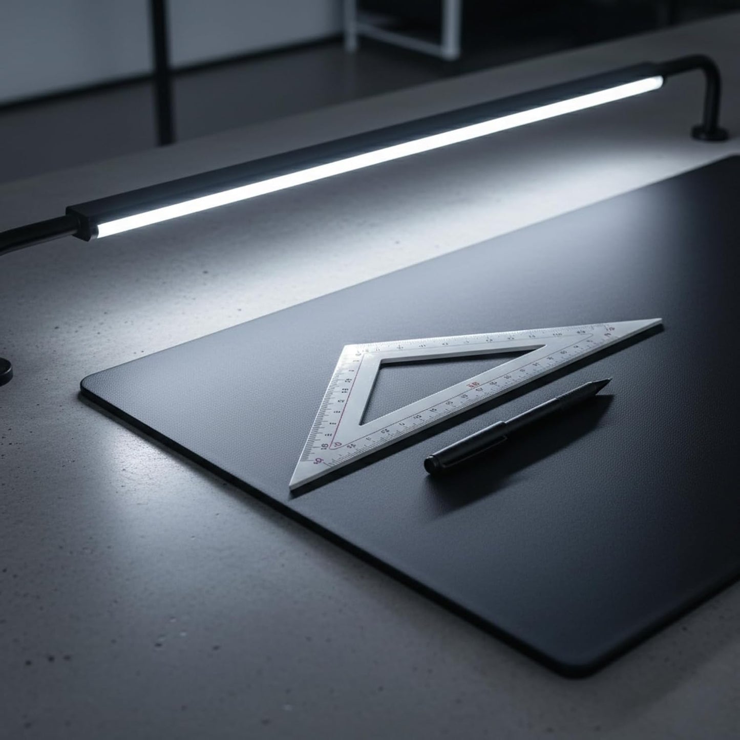 Dacasso Leatherette Conference Table Pad - Luxury Leather Desk Blotter for Writing - Padded Executive Desk Surface Protector - (Black, 34 x 20)