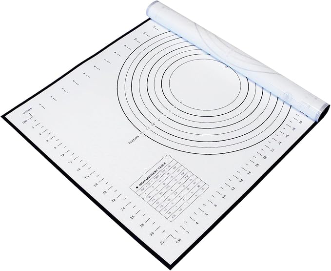 Dough Mat Silicone Baking Mats for Rolling Pastry,Kneading Sheet Sourdough Bread Baking Supplies Black 24x16"