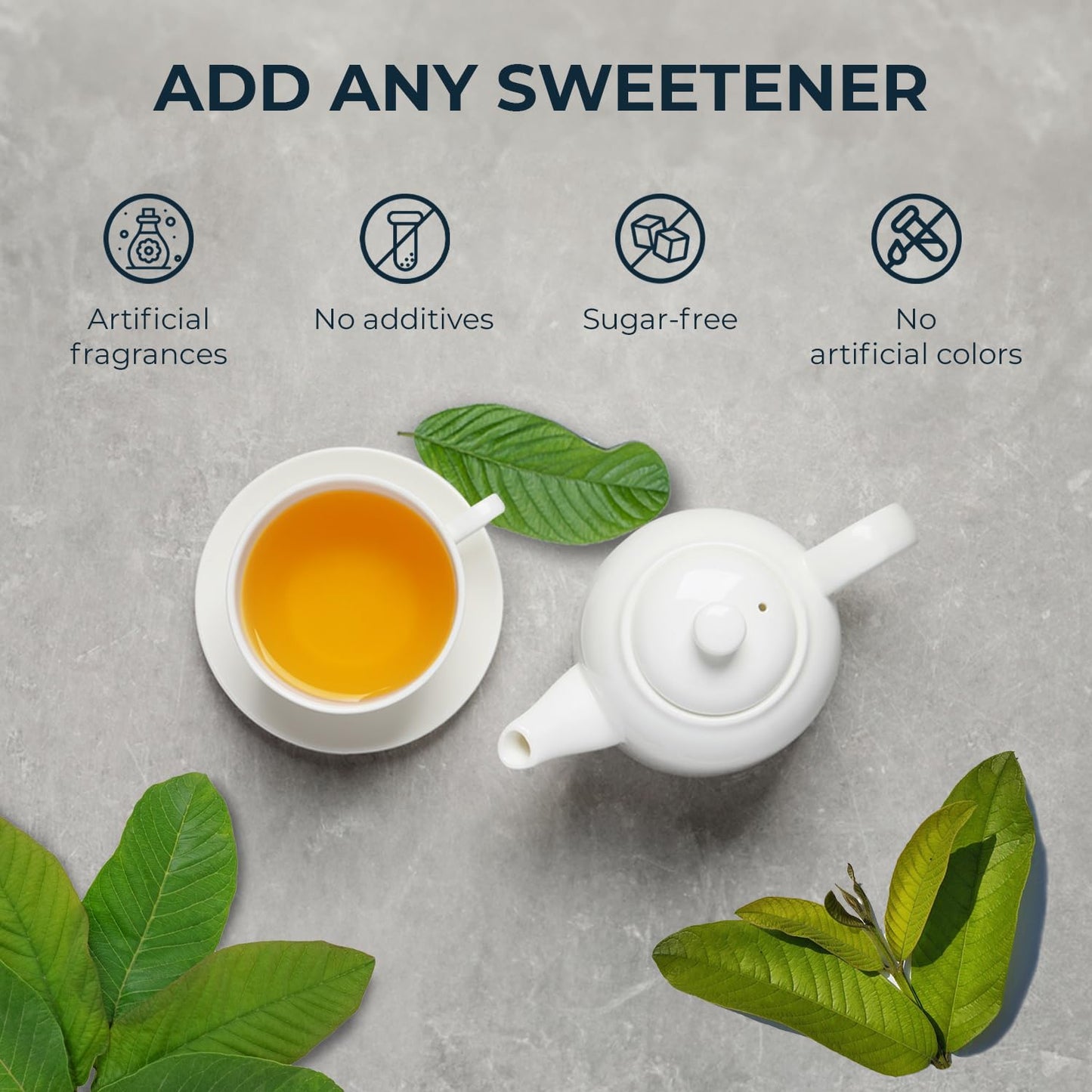 Guava Leaf Tea Bags - 55 Count (+5 Tea Bags) - 4.06 oz with Bamboo Tong, Handpicked & No Sugar Added, No Caffeine, Re-Steep Herbal Tea, Relax Refreshing Hojas De Guayabav