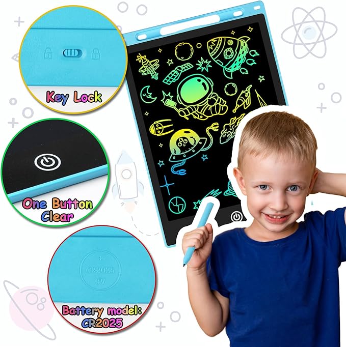 16 Inch LCD Writing Tablet - Colorful Electronic Drawing Pad & Doodle Board for Kids Ages 3-8, Erasable Educational Toy,Birthday and Christmas Gift for Girls and Boys (Blue)