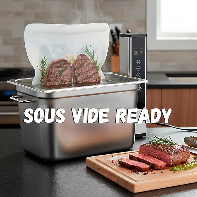 Reusable Premium Silicone Food Storage Gallon Bag 135oz,XXL - 2 PCS Food Storage Bag,Freezer Container,Sous Vide,Kitchen Organization,And Meal Prep Bags Microwave,Dishwasher,Oven Safe, BPA Free