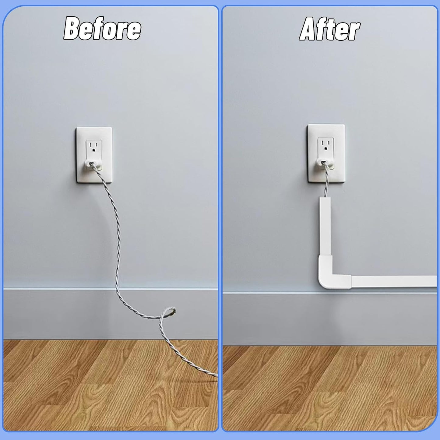 Cord Cover Raceway Kit, 628 in Cable Cover Channel, Paintable Cord Concealer System Cable Hider, Cord Wires, Hiding Wall Mount TV Powers Cords in Home Office, 40 X L15.7in X W0.95in X H0.55in